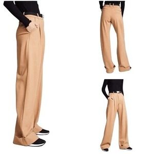 I.AM.GIA Tan Wide Leg High Rise‎ Cuffed Pants XS